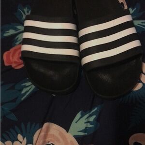 Black and White Striped Slides